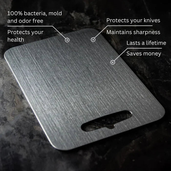 Tagliere Antibatterico in Acciaio Inossidabile al 100%