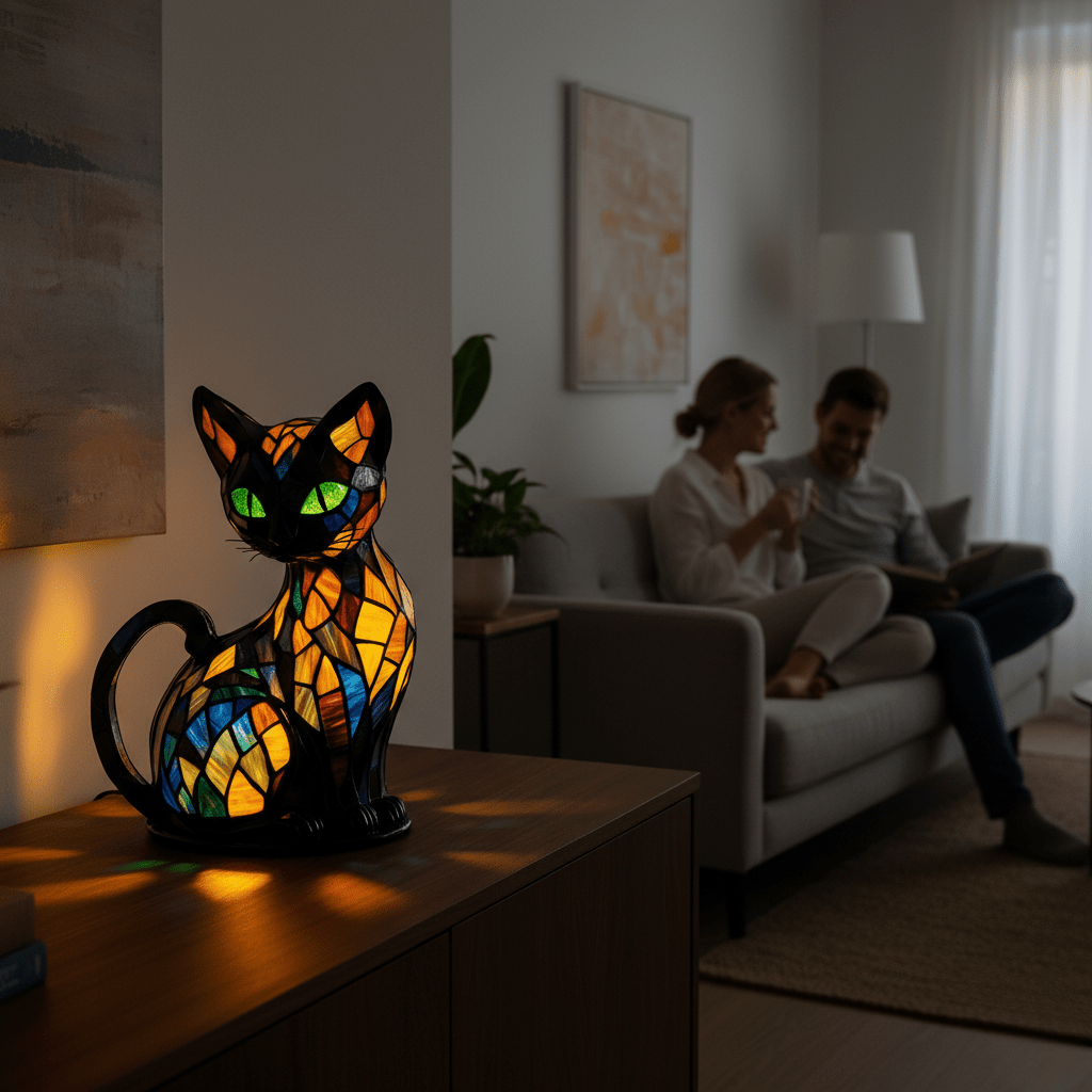 FELIGLOW - Lampada notturna a forma di gatto carina con morbida luce LED progettata per un'atmosfera rilassante e decorazione accogliente della stanza