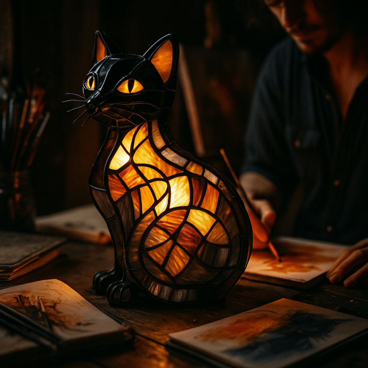 FELIGLOW - Lampada notturna a forma di gatto carina con morbida luce LED progettata per un'atmosfera rilassante e decorazione accogliente della stanza