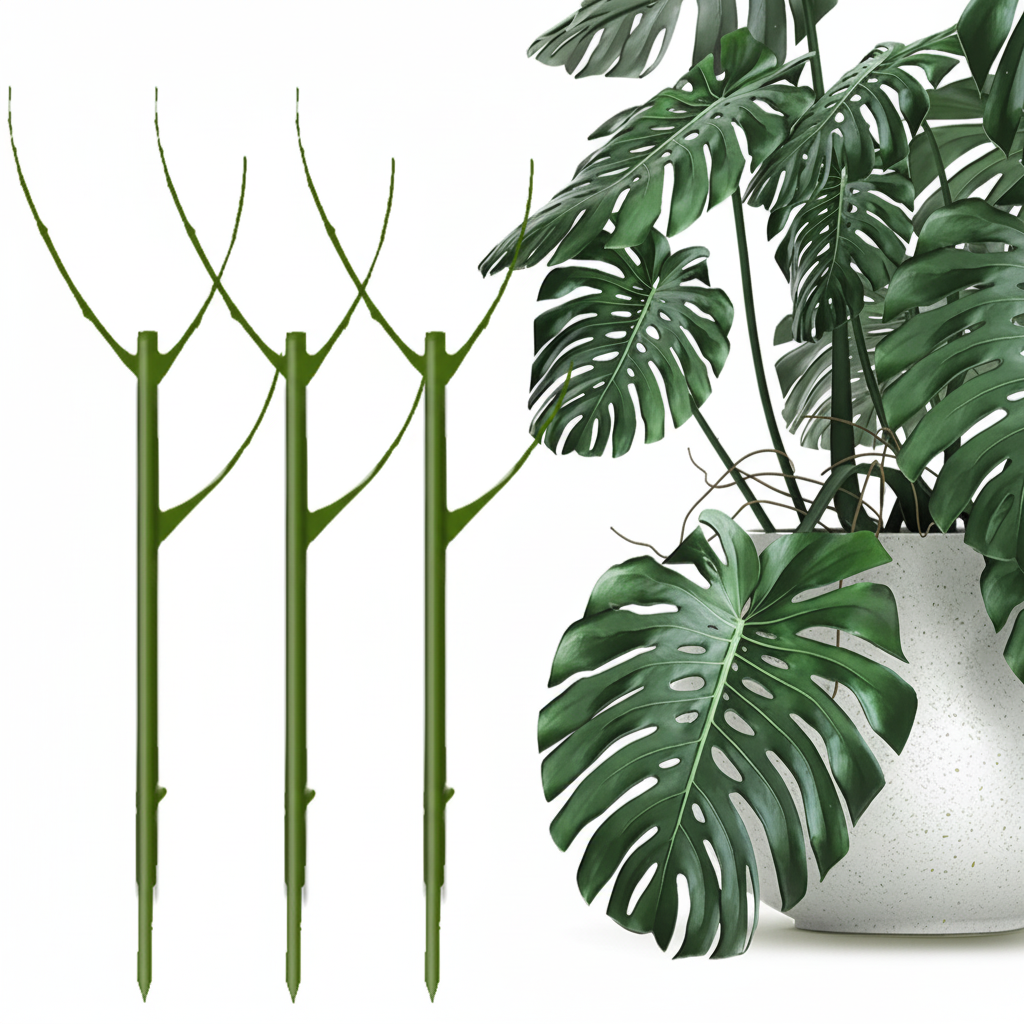 GROWMATE - Set di 3 anelli di supporto per piante impilabili per giardinaggio interno ed esterno