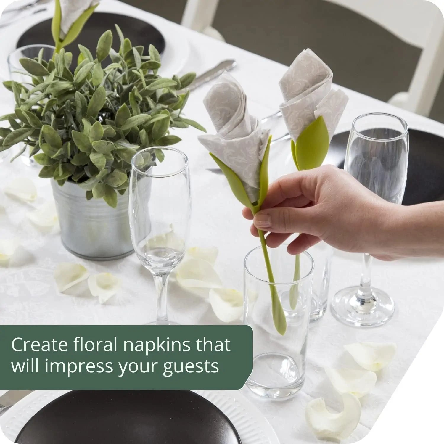 Florenza - Creatore di Fiori per Tovaglioli per Imbandire Tavole Eleganti (2 Pz)