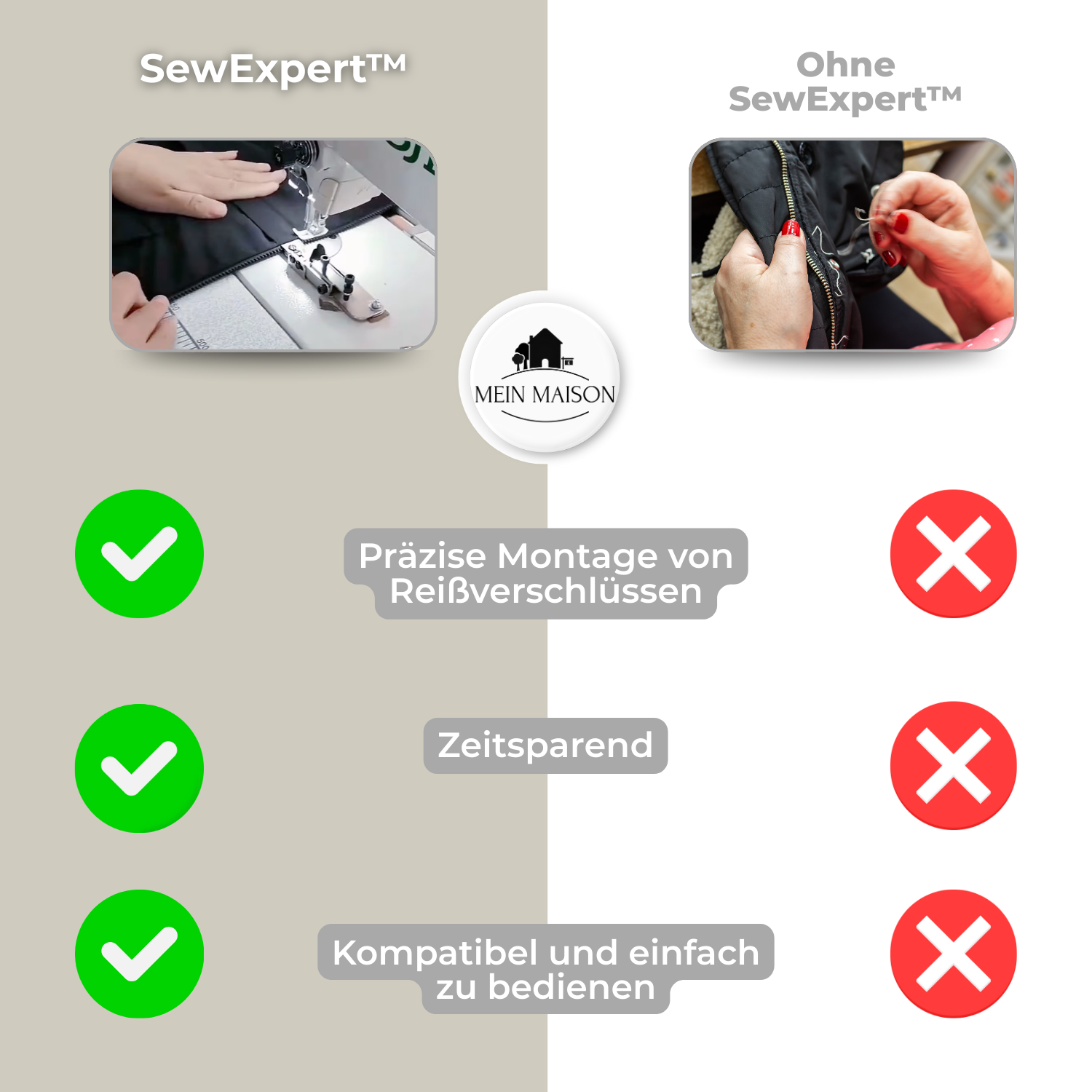 SewExpert – Cuci cerniere rapidamente, con precisione e senza sforzo