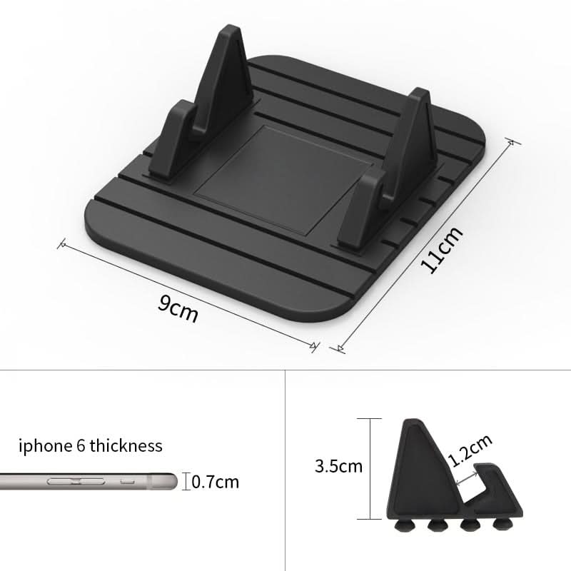 STEADYHOLD - Supporto per telefono auto in silicone ecologico antiscivolo progettato per una presa sicura sul cruscotto e utilizzo dello smartphone a mani libere