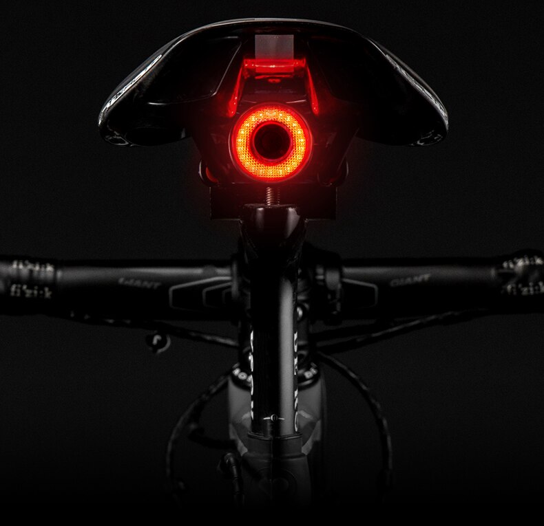 Velaro Luce Posteriore Intelligente per Bicicletta | Luce di Frenata Automatica & Sensore di Luminosità | Ricaricabile USB | Impermeabile IPX4