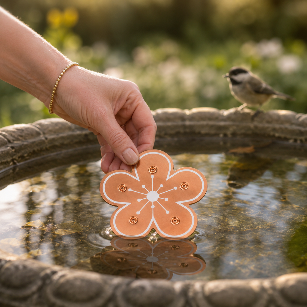 Bloomara – Disco Purificatore per Fontana in Rame Puro, Controllo delle Alghe