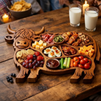 FESTA RUSTICA - Tagliere in Legno a Forma di Mucca per Formaggi e Carni