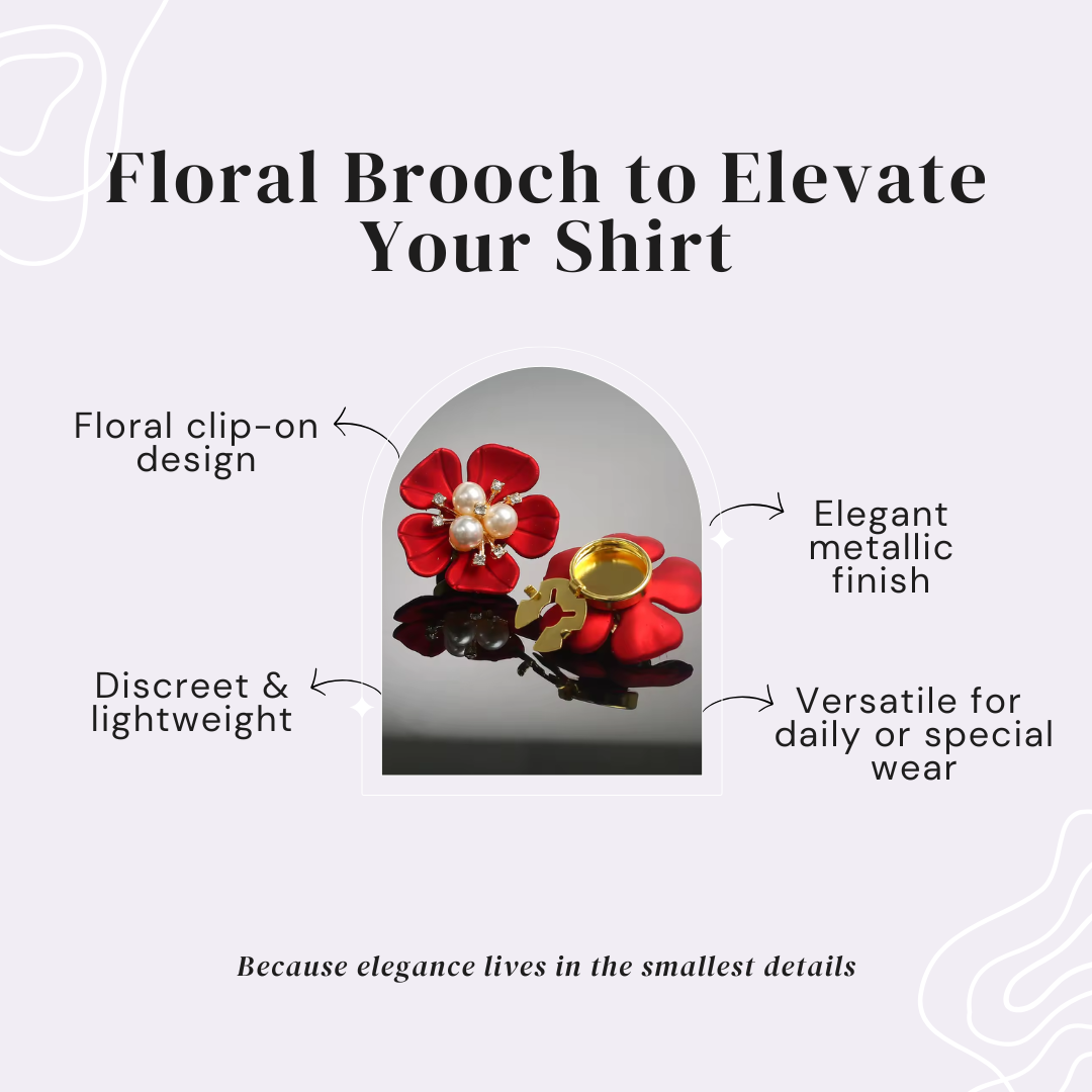 Petaline - Spilla Camicia Fiore di Perla Delicata
