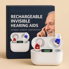 AURACLAR - Apparecchi acustici invisibili intrauricolari con design ricaricabile e suono cristallino per un miglioramento uditivo discreto e quotidiano