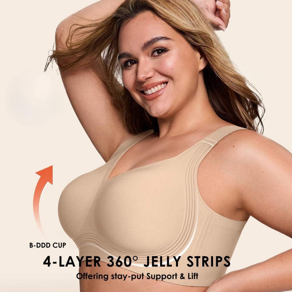 JelliShape - Reggiseno Wireless a 4 Strati 360° Jelly Strips per Donna