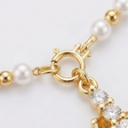Crownara – Collana con perle e croce coronata