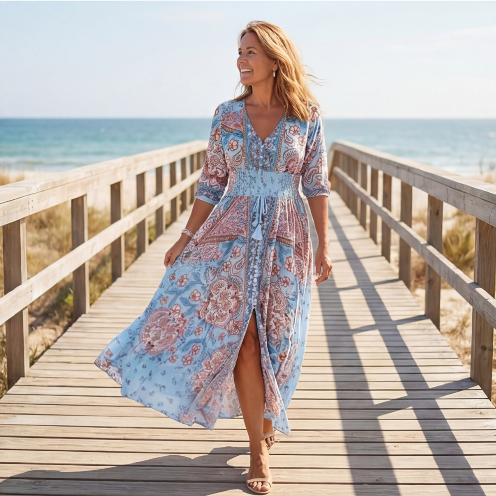 Floressa – Abito Maxi Viscoso a Fiori