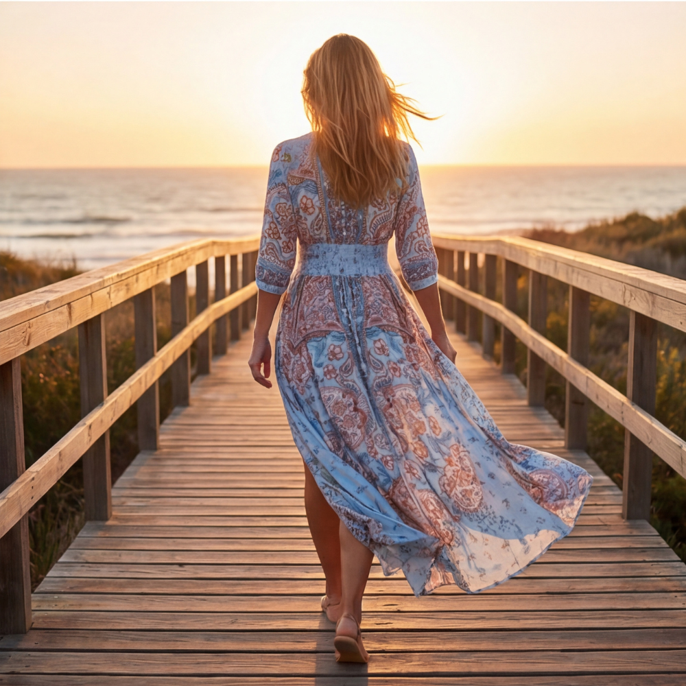 Floressa – Abito Maxi Viscoso a Fiori