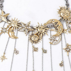 Celestra - Collana con Frange di Sole, Luna e Stelle