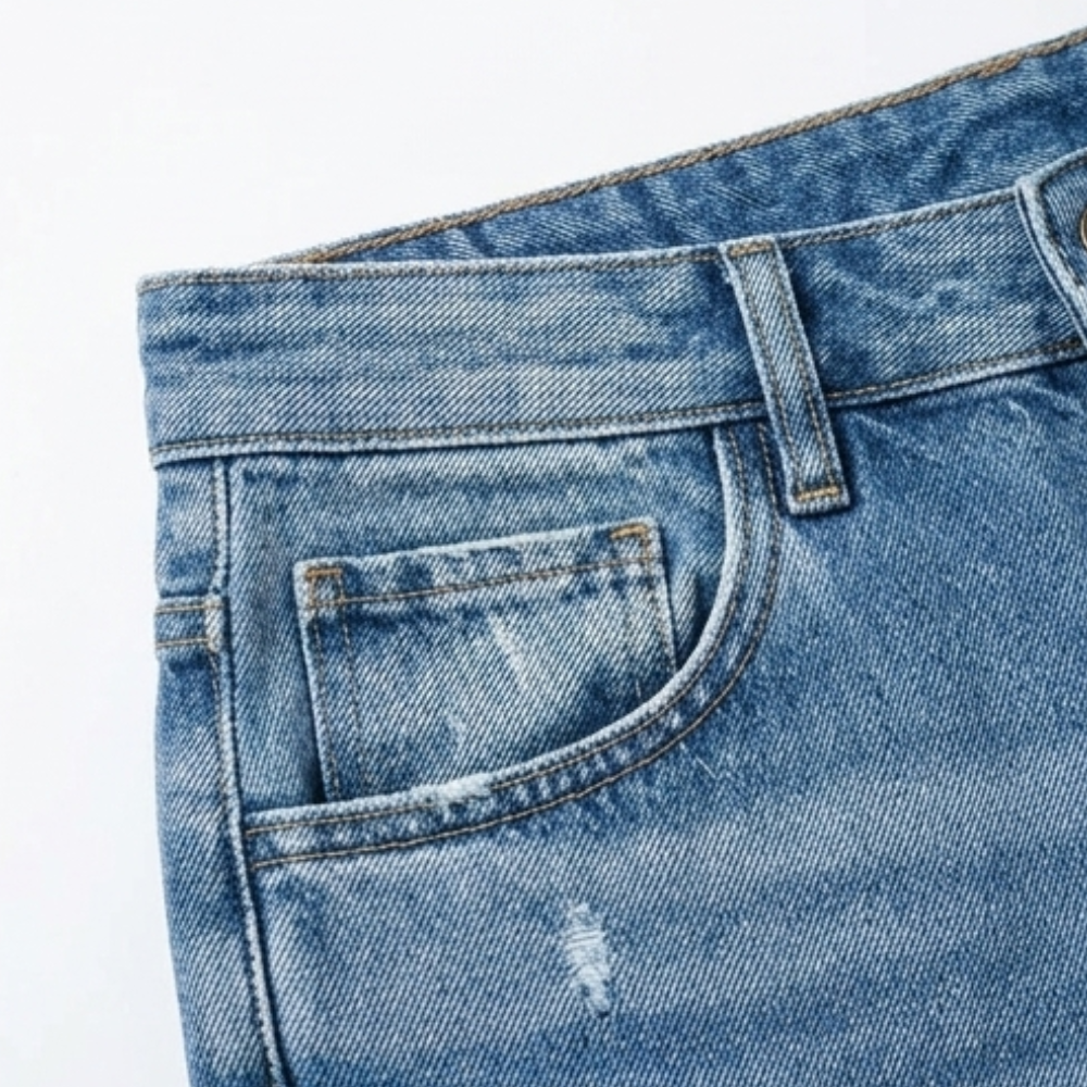 Vivara – Jeans Cropped a Gamba Dritta con Frange per Donna