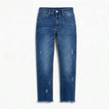 Vivara – Jeans Cropped a Gamba Dritta con Frange per Donna