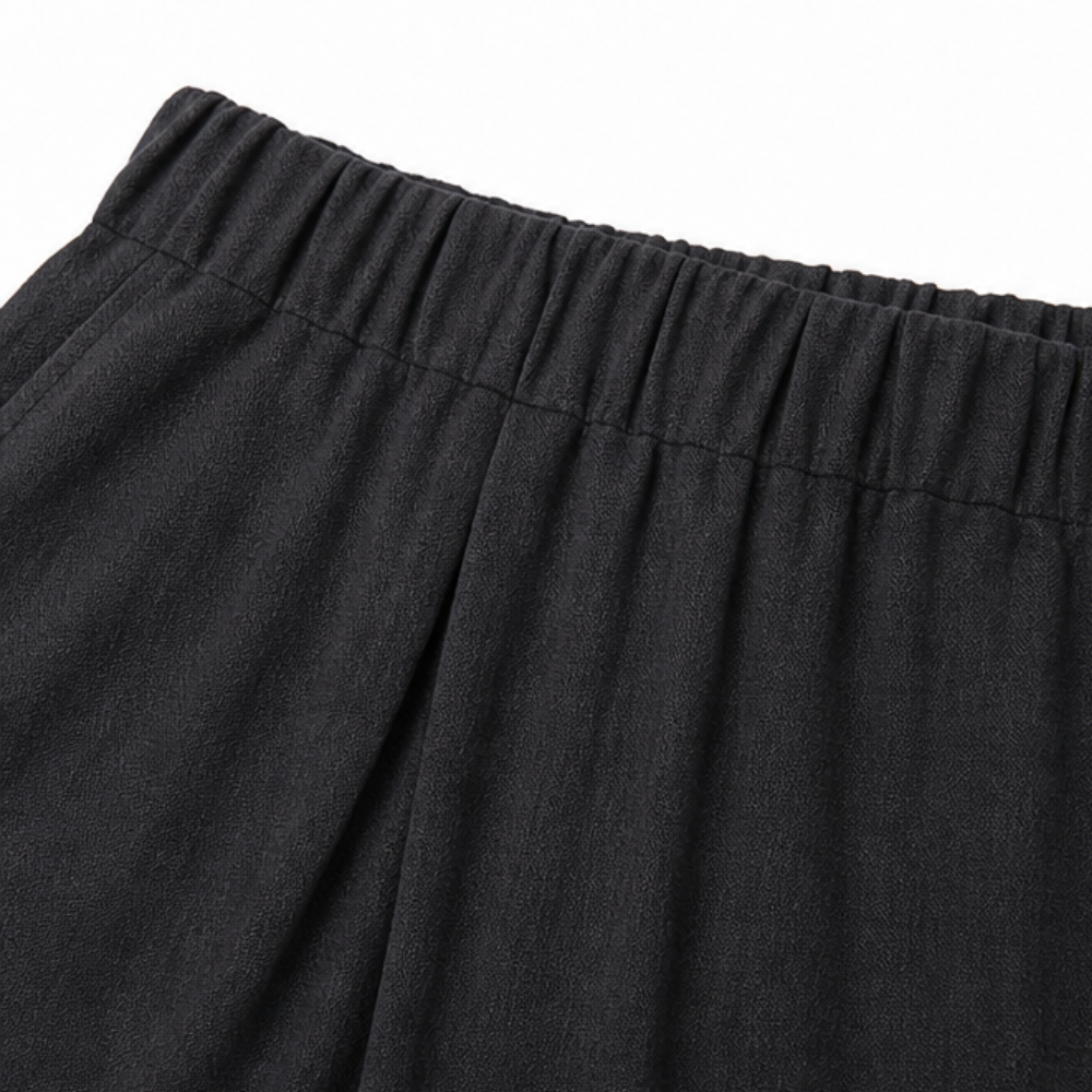 Solivia – Pantaloni larghi cropped con orlo a tulipano e tasche