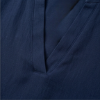 Wovena – Blusa da donna leggera con scollo a V e orlo curvo