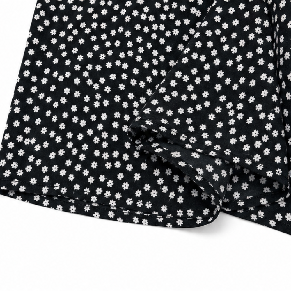 Velura – Pantaloni Floreali a Vita Alta con Ruches e Gamba Larga