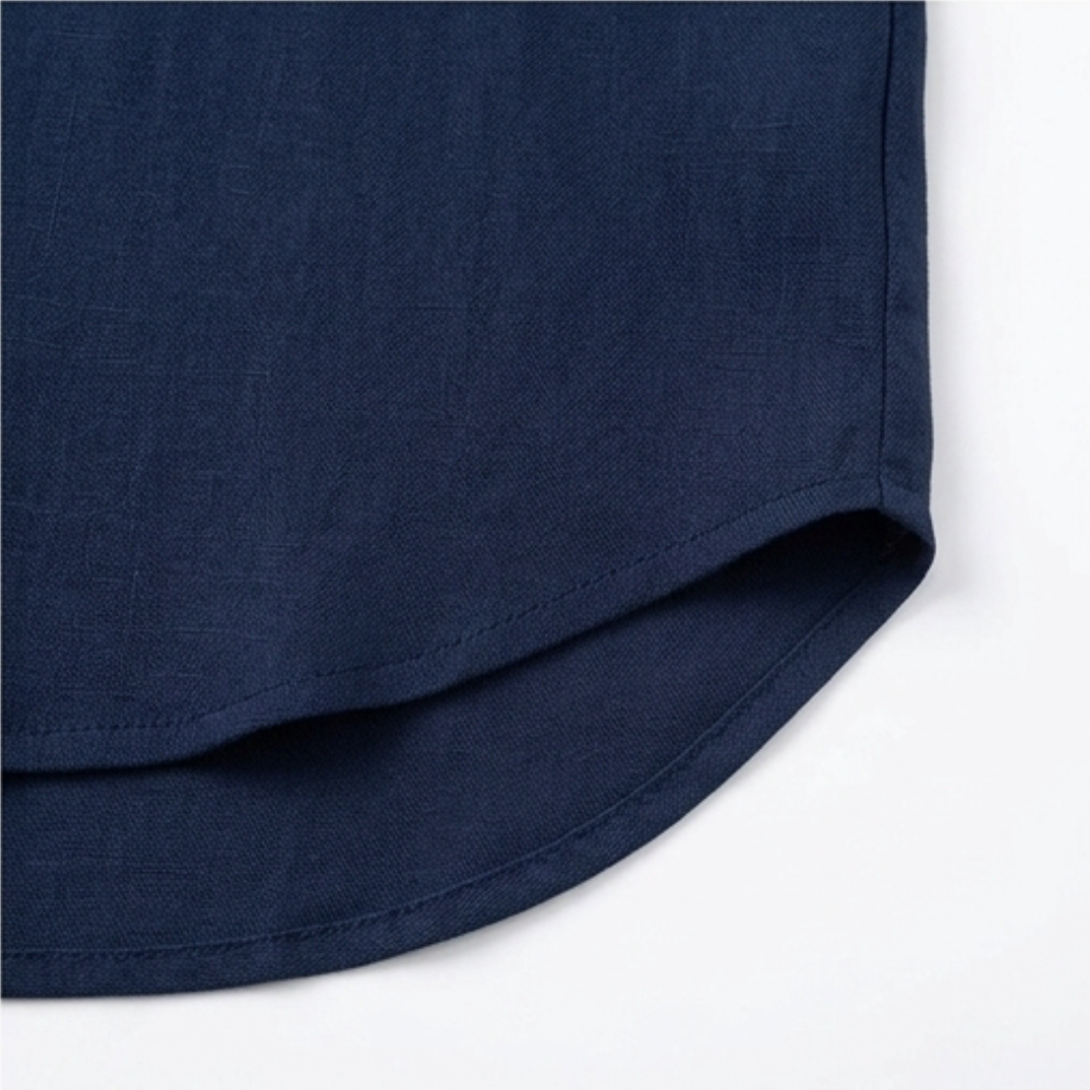 Wovena – Blusa da donna leggera con scollo a V e orlo curvo
