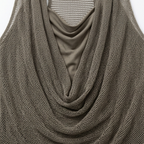 Lunessa – Top Halter in Maglia con Collo Drappeggiato