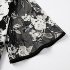 Solenya – Abito floreale in chiffon per donna con sovrapposizione trasparente