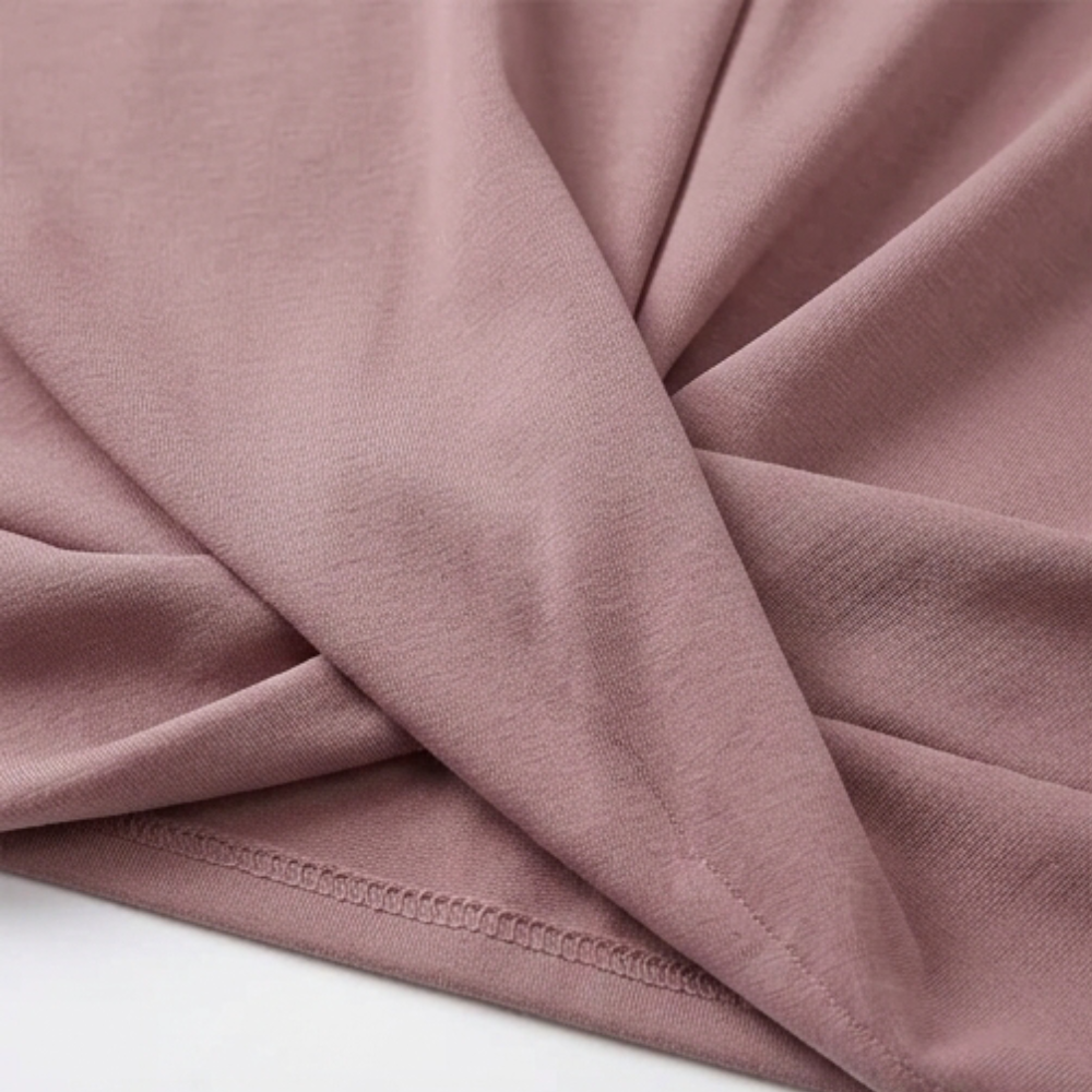 Veluna – Top con nodo a spirale e scollatura a V per uno stile quotidiano senza sforzo