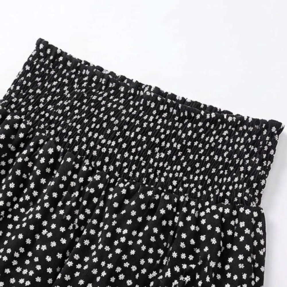 Velura – Pantaloni a Righe con Vita Alta e Volant