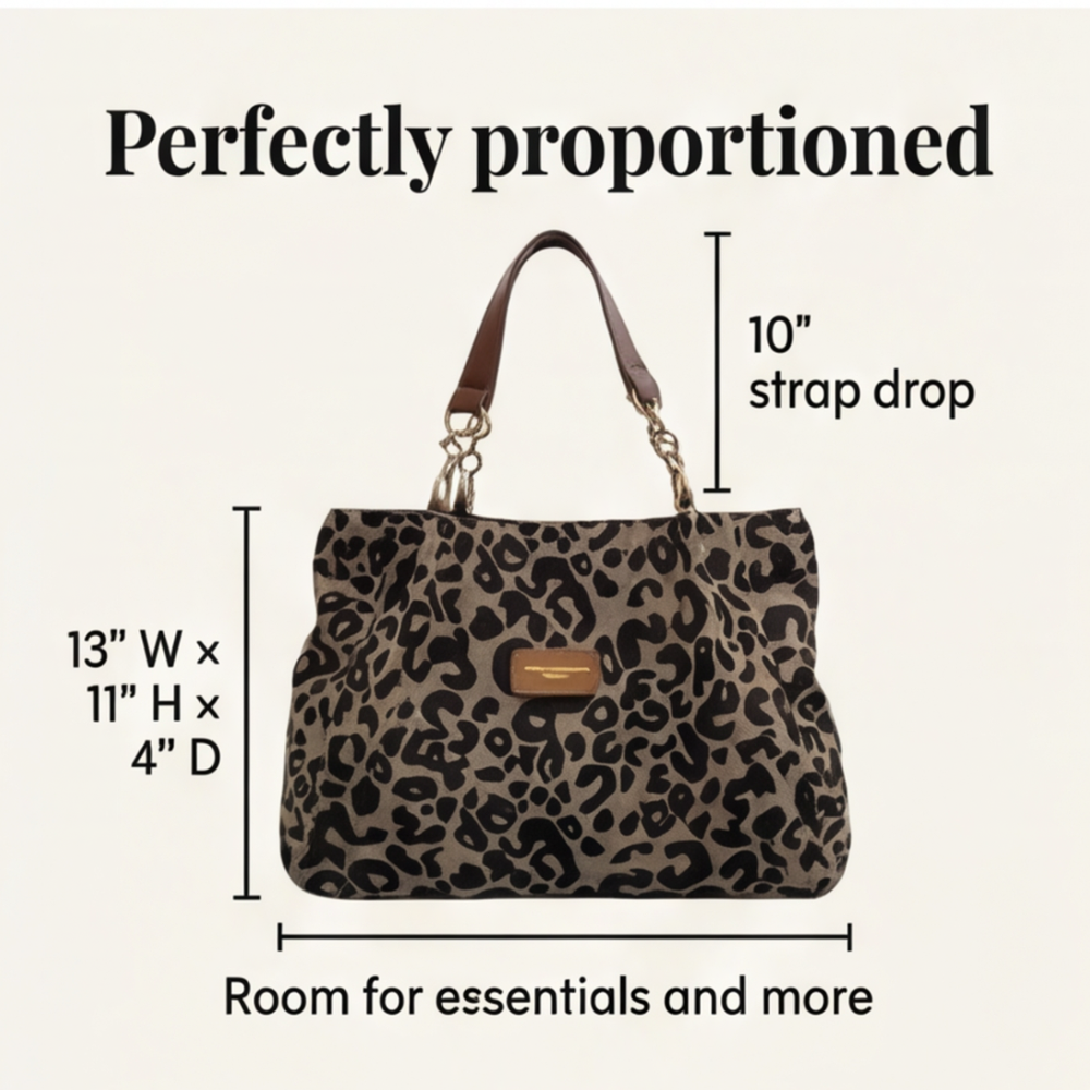 Lynxe - Borsa a spalla con stampa leopardata e dettagli in catena