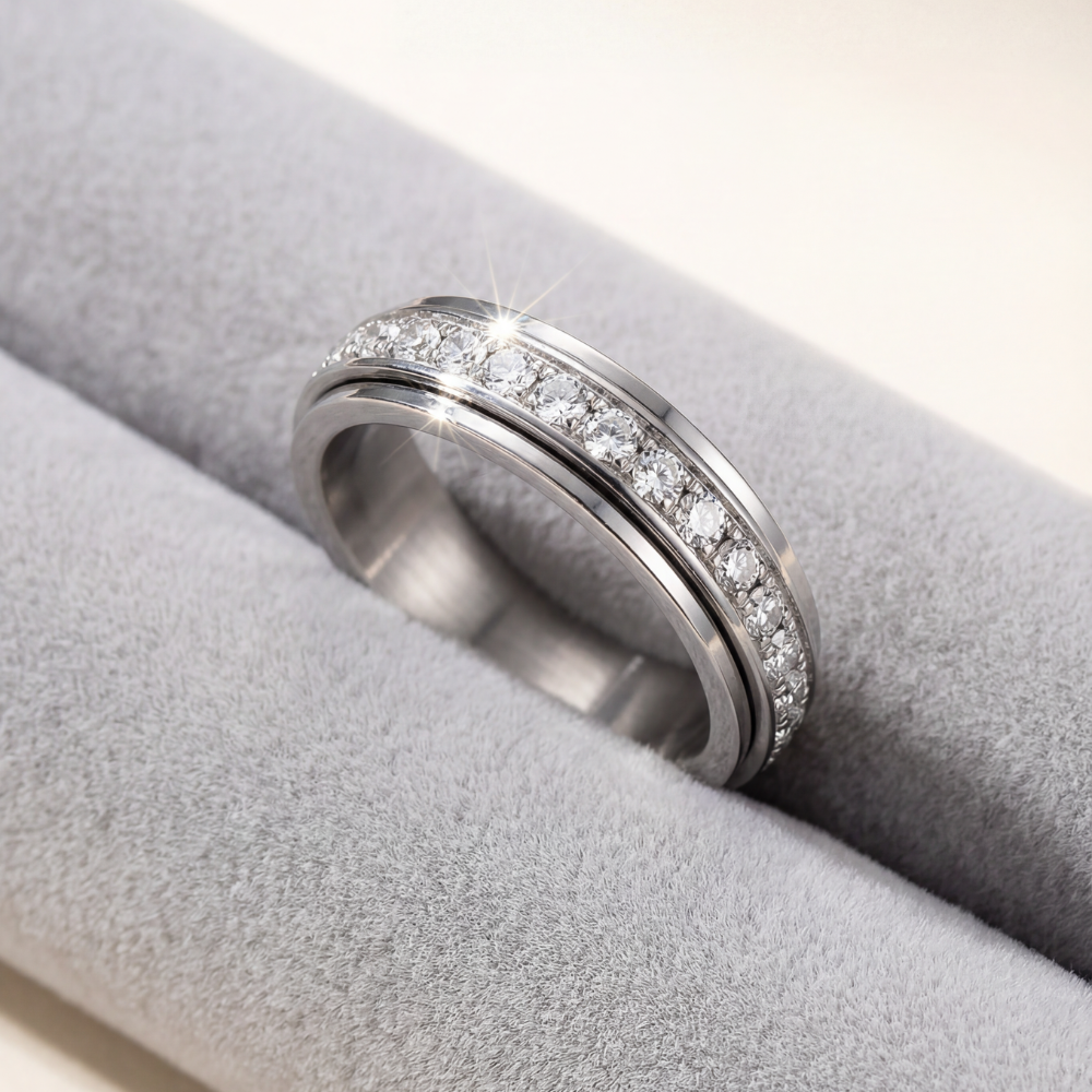 Anello Spinner in Zirconia Rotante Serenova
