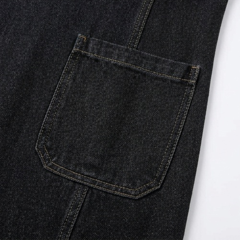 Aurelene – Vestito in denim con scollo a V e tasche per donna