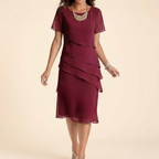 Velara – Abito midi elegante con volant da donna