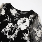 Solenya – Abito floreale in chiffon per donna con sovrapposizione trasparente