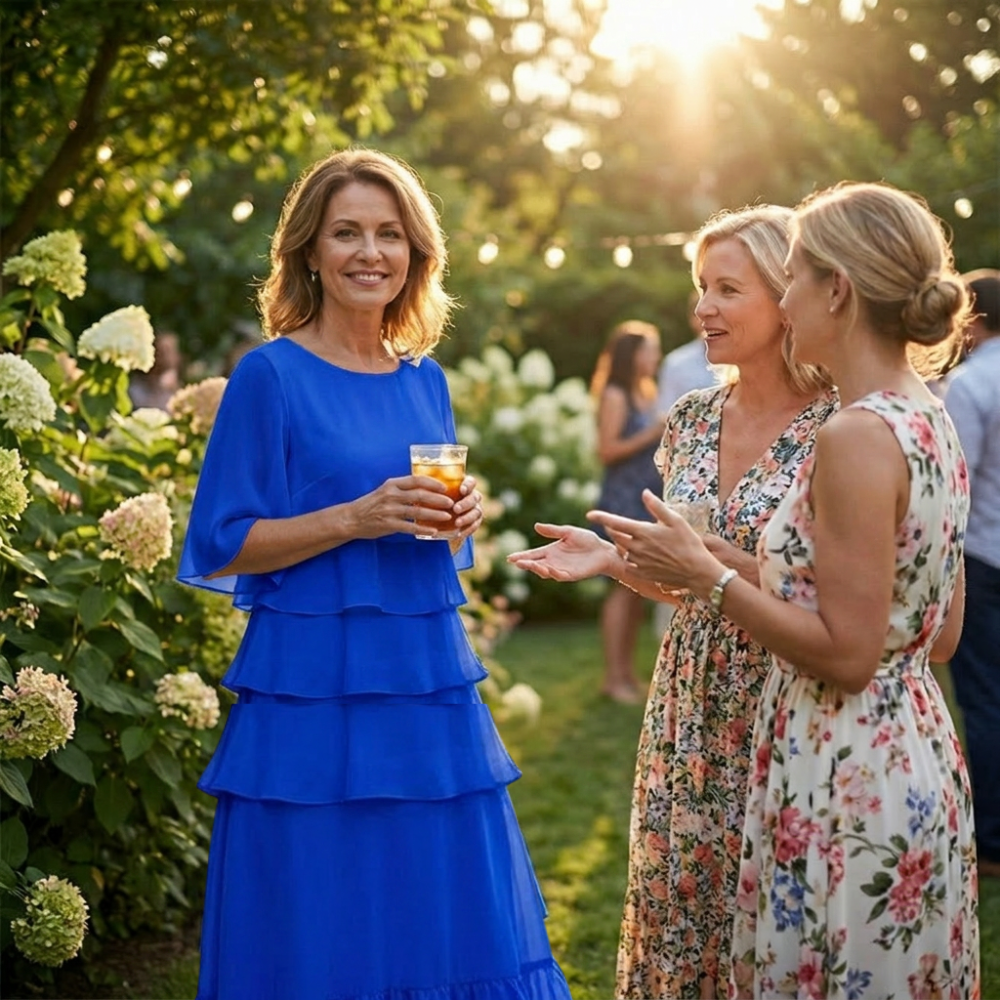 Florelle – Abito midi a balze per donna