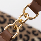 Lynxe - Borsa a spalla con stampa leopardata e dettagli in catena