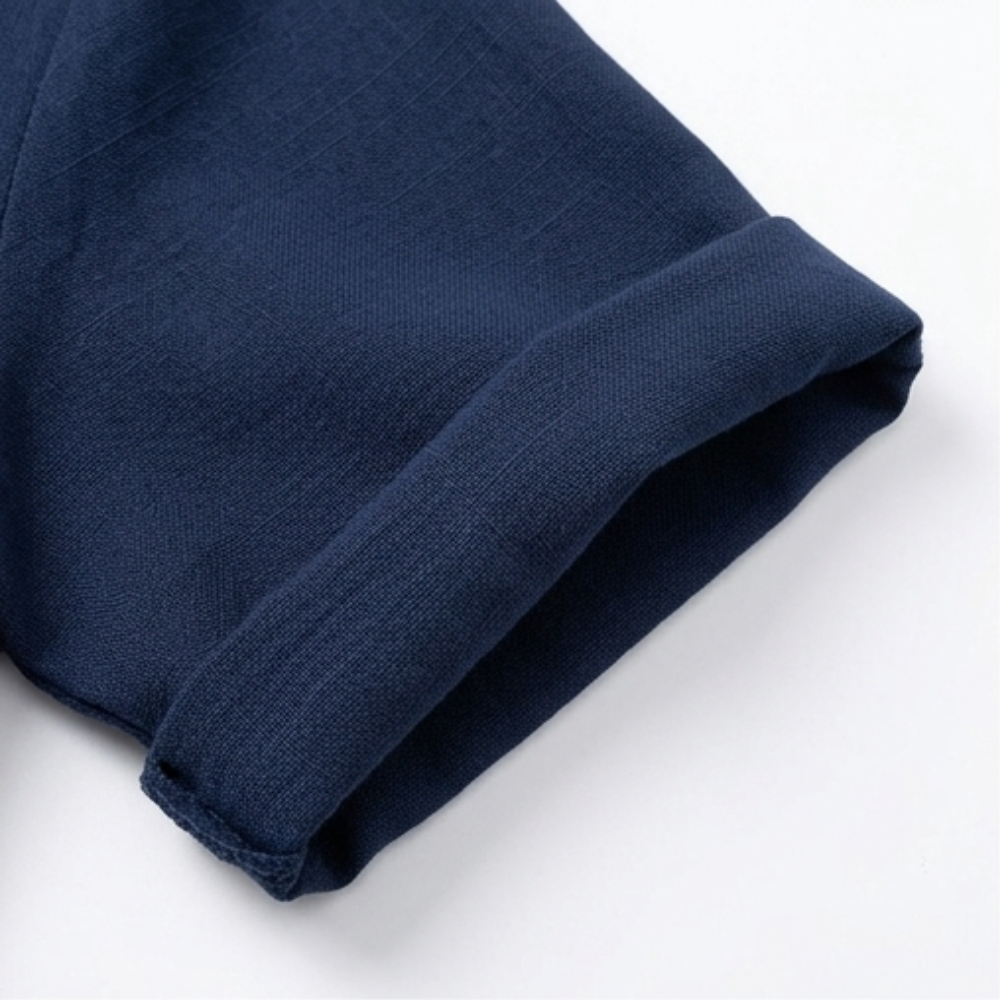 Wovena – Blusa da donna leggera con scollo a V e orlo curvo