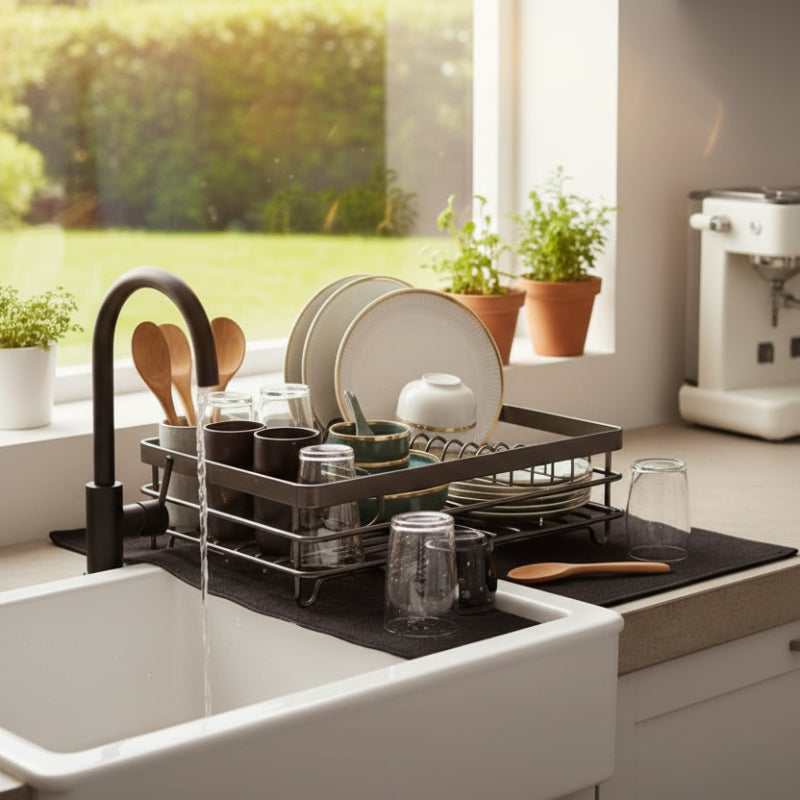 MODULKITCH – Scolapiatti Pieghevole in Acciaio Inossidabile per Cucine Compatte e Stilose