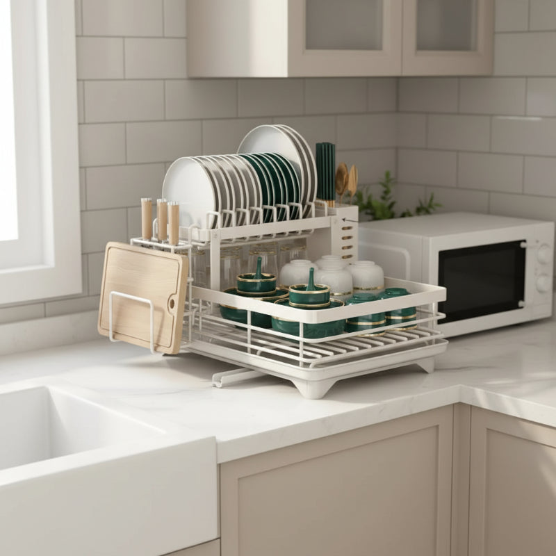 MODULKITCH – Scolapiatti Pieghevole in Acciaio Inossidabile per Cucine Compatte e Stilose