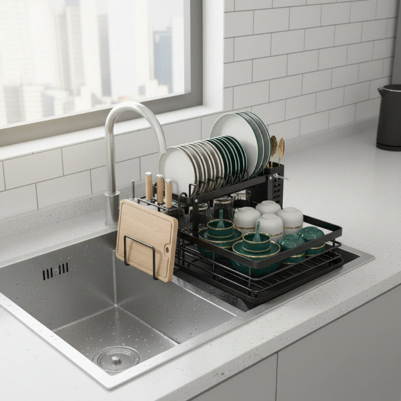 MODULKITCH – Scolapiatti Pieghevole in Acciaio Inossidabile per Cucine Compatte e Stilose