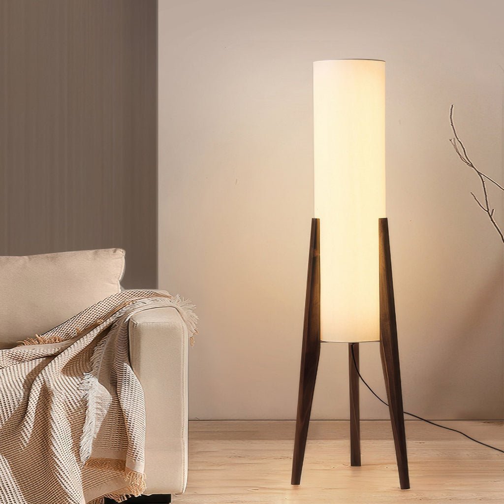 LIGNELIGHT – Lampada da Terra in Noce Scandinavo con LED Dimmerabile