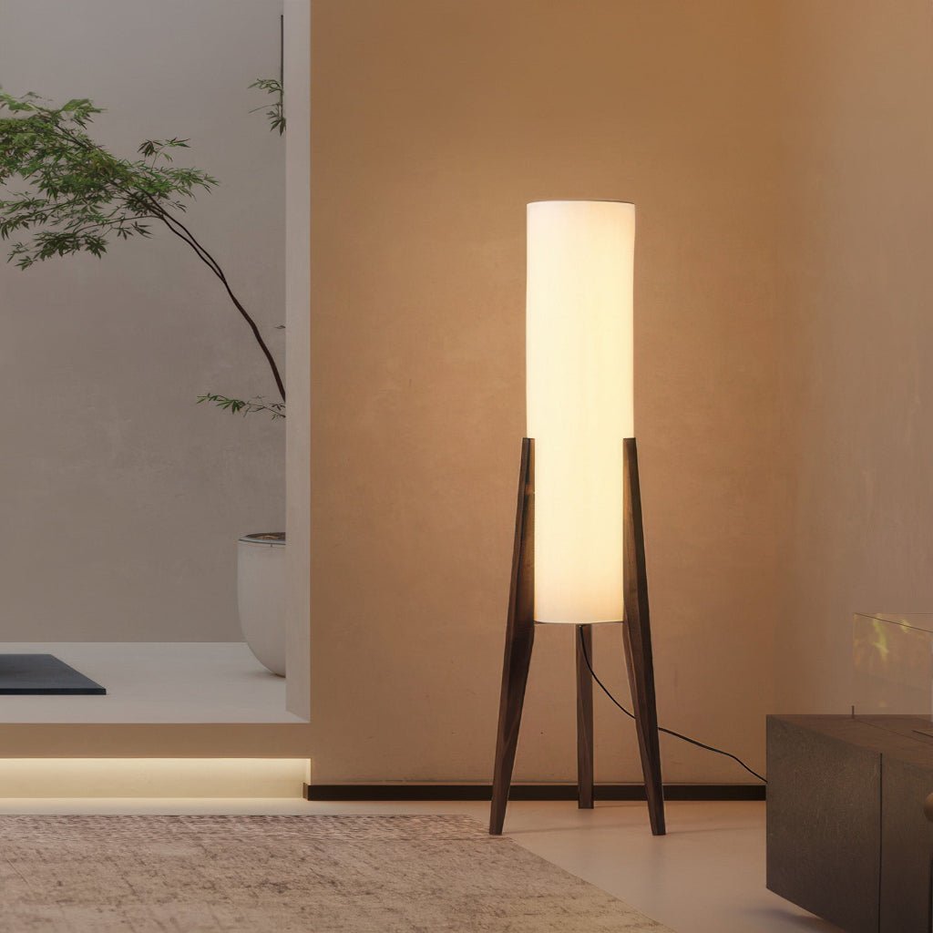 LIGNELIGHT – Lampada da Terra in Noce Scandinavo con LED Dimmerabile