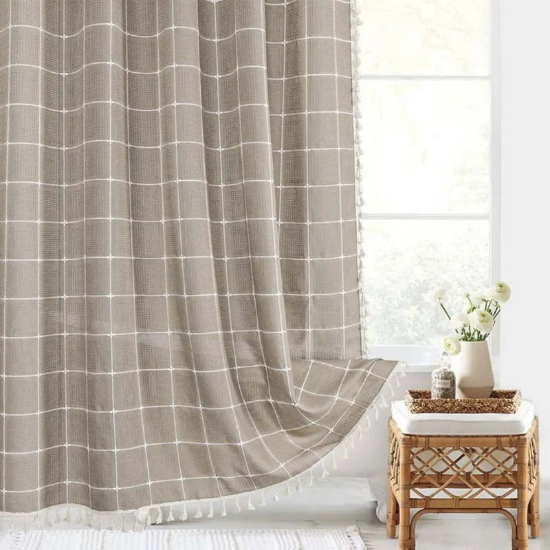 BOHOHAVEN – Tenda da doccia con frange e design impermeabile
