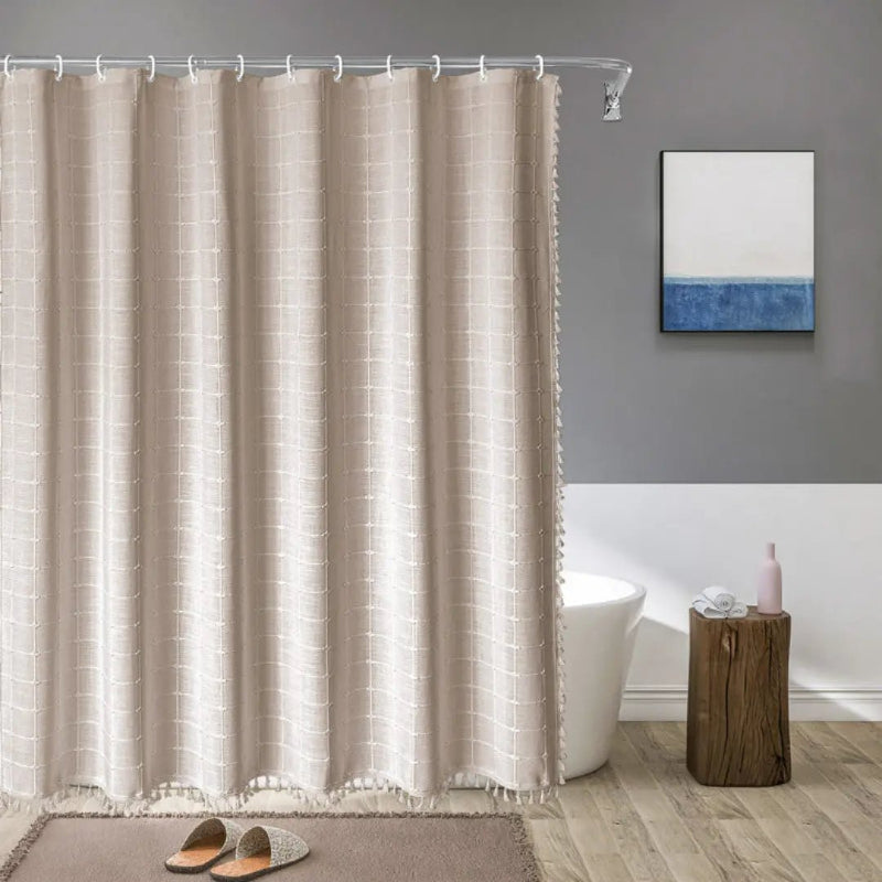 BOHOHAVEN – Tenda da doccia con frange e design impermeabile