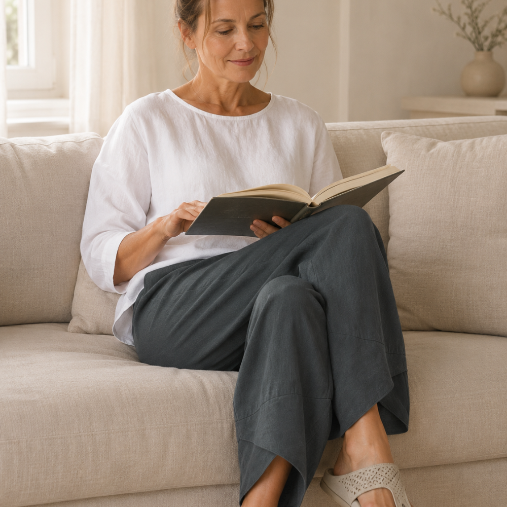 Solivia – Pantaloni larghi cropped con orlo a tulipano e tasche