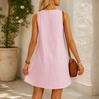 Solene – Abito Pinafore a Strisce con Spalline e Tasche