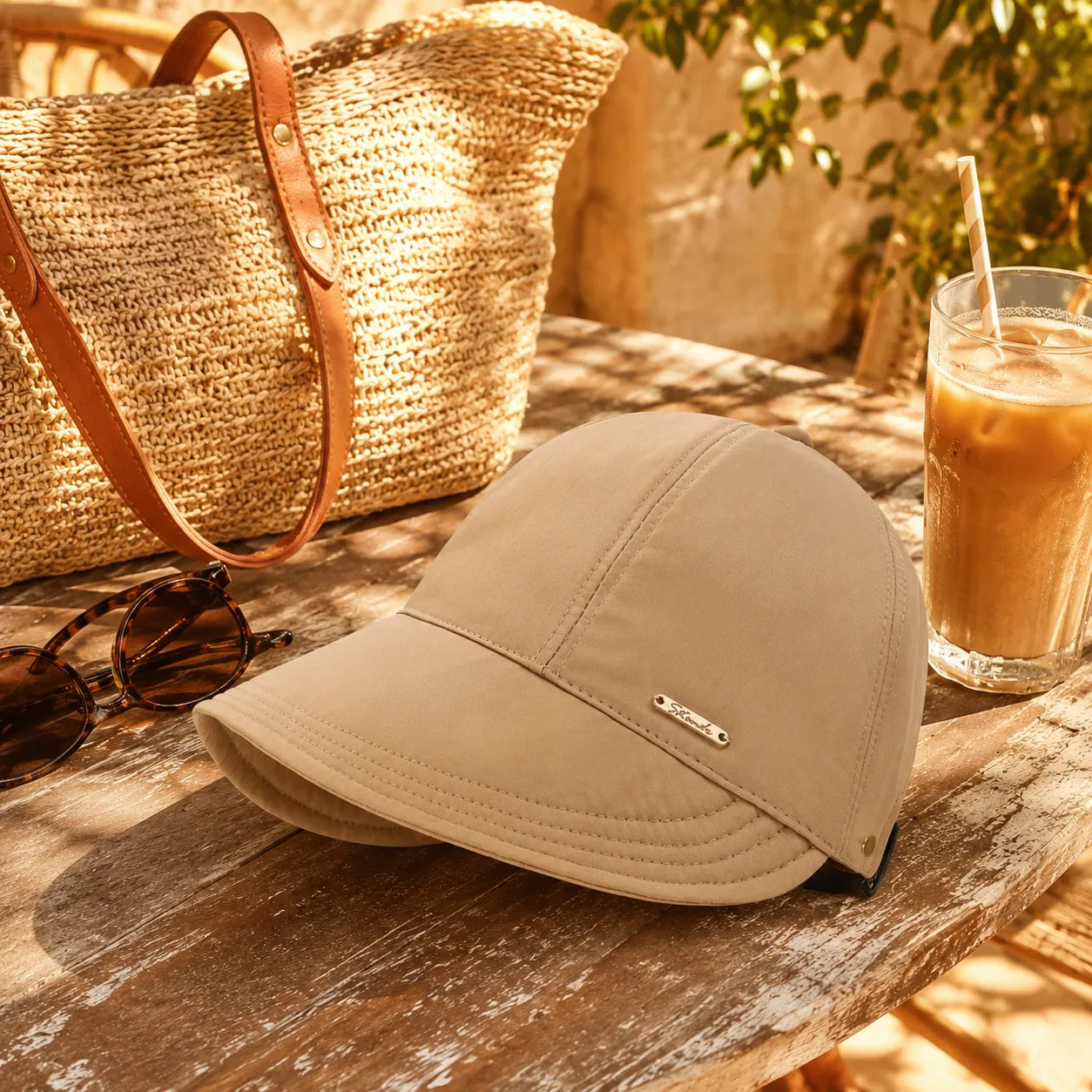 Solene – Cappello da sole pieghevole con ampia visiera e protezione UPF 50+ con cinturino regolabile