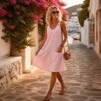 Solene – Abito Pinafore a Strisce con Spalline e Tasche