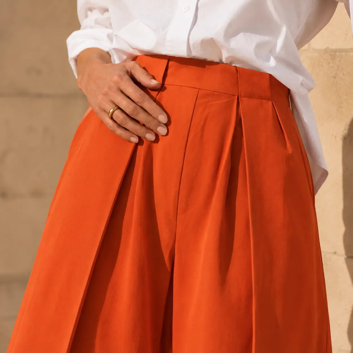 Plissé – Pantaloni a gamba larga plissettati
