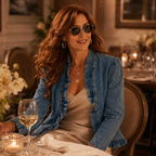 Maelyn – Giacca di jeans con bordi a volant e apertura frontale