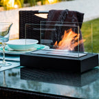 BLAZEORA - Camino da tavolo portatile a bioetanolo con fiamma a combustione pulita, progettato per un calore ambientale moderno e un elegante arredamento interno/esterno