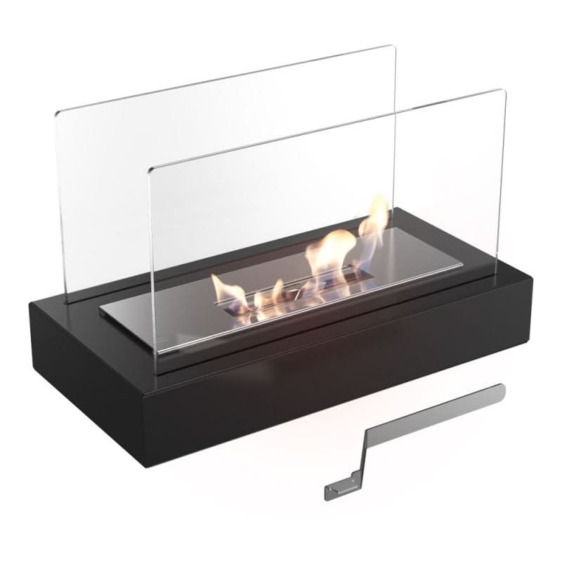 BLAZEORA - Camino da tavolo portatile a bioetanolo con fiamma a combustione pulita, progettato per un calore ambientale moderno e un elegante arredamento interno/esterno